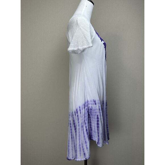 Advance Apparels Embroidered Dress Free Size Boho Beach Lightweight Tie-dyed - Picture 5 of 15